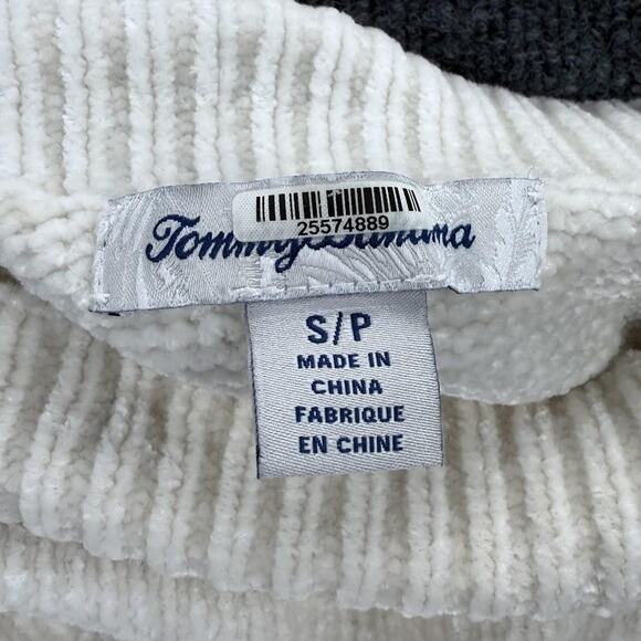 Tommy Bahama Sweater Womens Small Ivory Pullover Soft Solid Knit Polyester Cozy - Picture 2 of 12